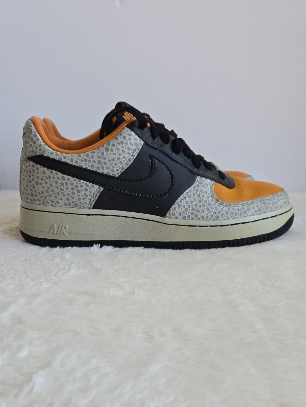 Nike Air Force 1 Low Supreme Safari 2012 Orange Grey Sz 8 Rare